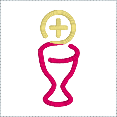 Kembroid New Stole With Embroidery Chalice & Host Eucharist - Eucharist (400x400)