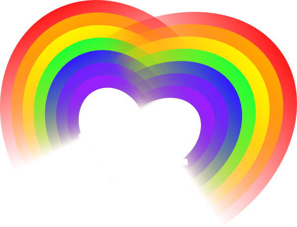 Rainbow Heart Clip Art (600x460)