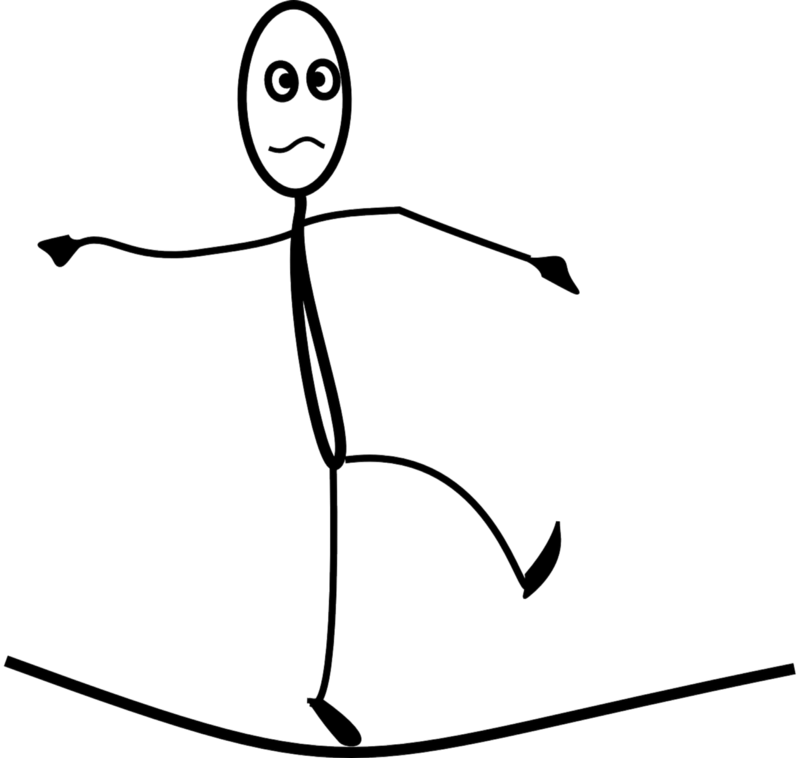 Learning To Balance - Clip Art Tight Rope (800x758)