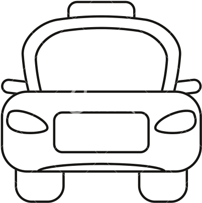 Taxi Driver Clipart Outline - Line Art (550x550)