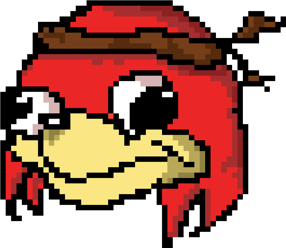 Ugandan Warrior - Uganda Knuckles Head Pixel Art (1152x1152)