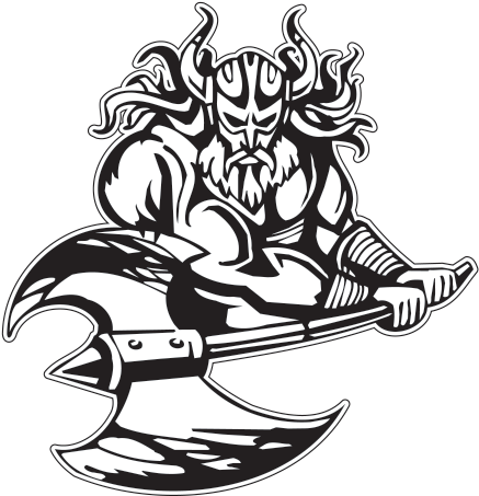 Printed Vinyl Warrior Stickers Factory - Viking Clipart Black And White (600x600)