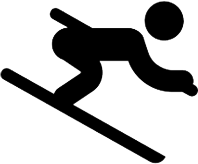 400 X 400 5 - Black Stick Figure Skiing (400x400)