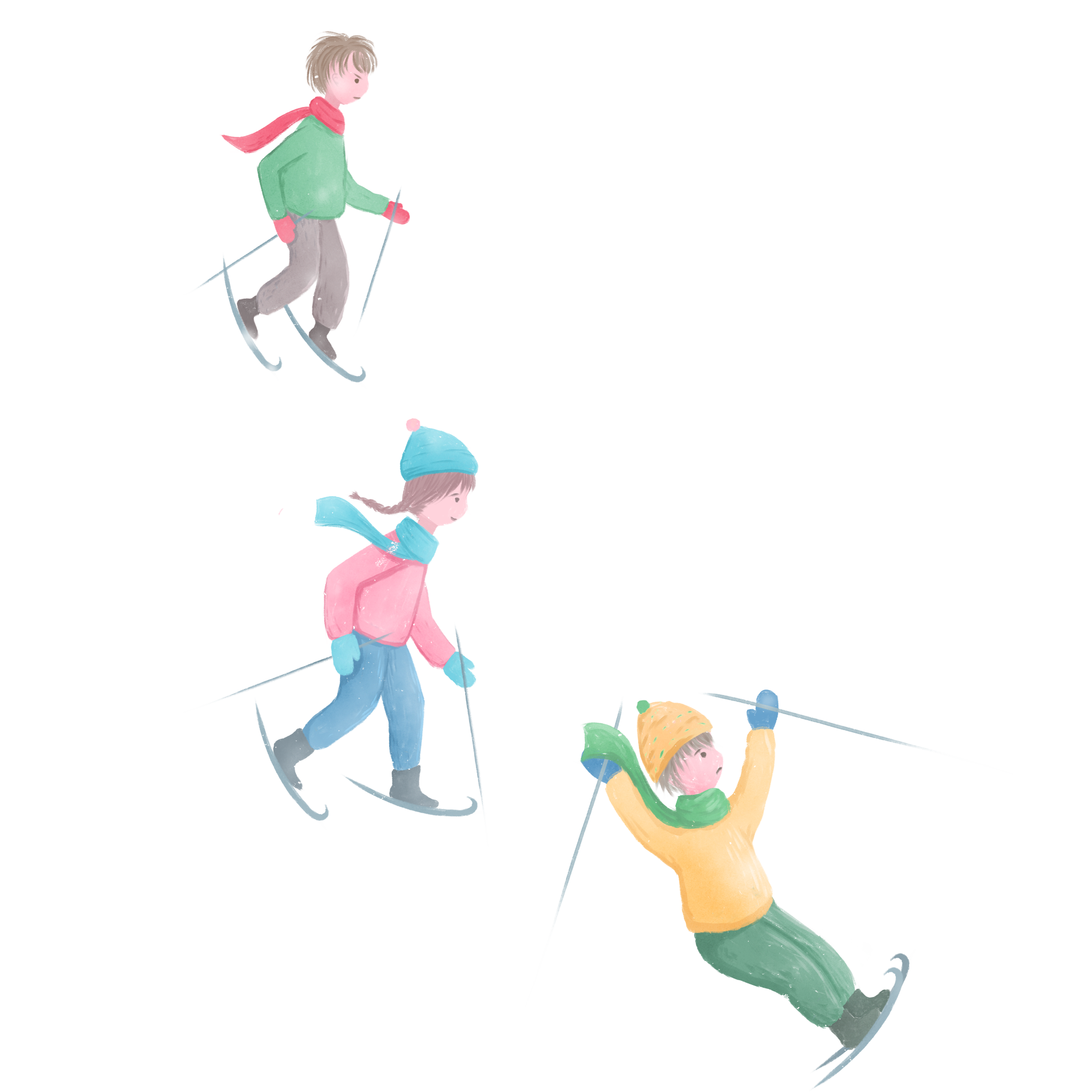 Winter Fresh Illustration Kid Png And Psd - Skier Turns (2000x2000)