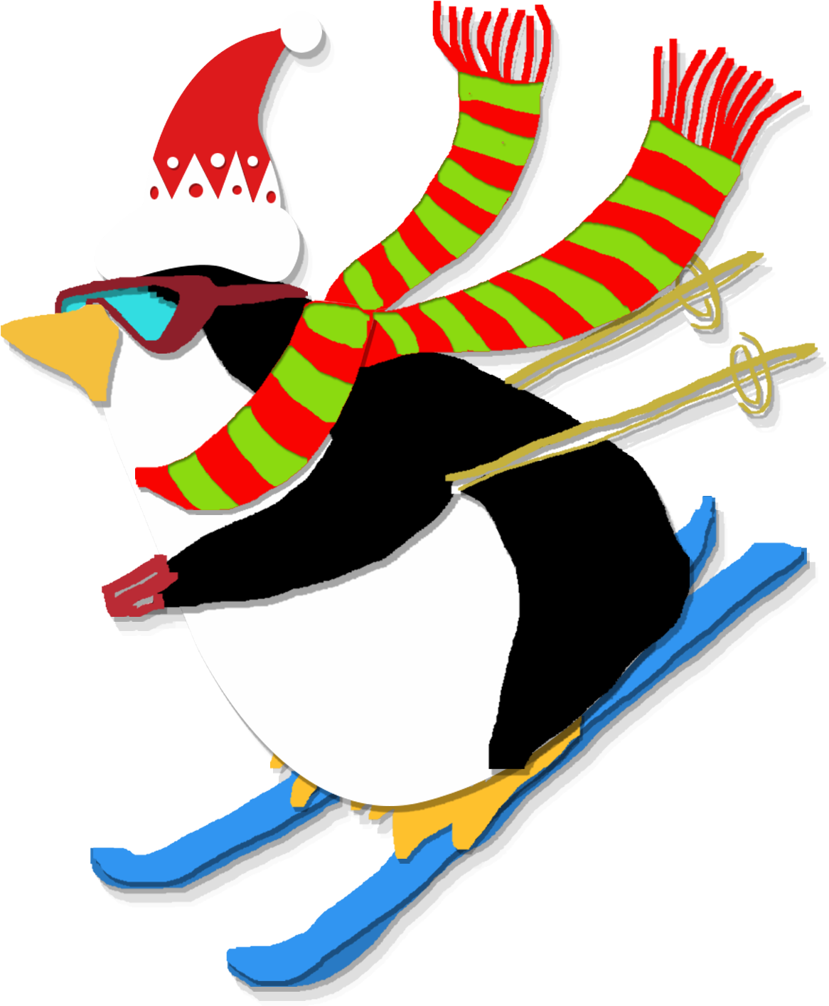 Paper Wind Cartoon Winter Happy Png And Psd - Skier Stops (2000x2000)