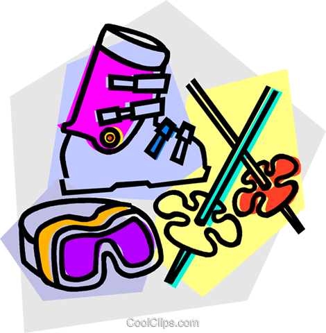 Ski Equipment Royalty Free Vector Clip Art Illustration - Ski Equipment Royalty Free Vector Clip Art Illustration (470x480)