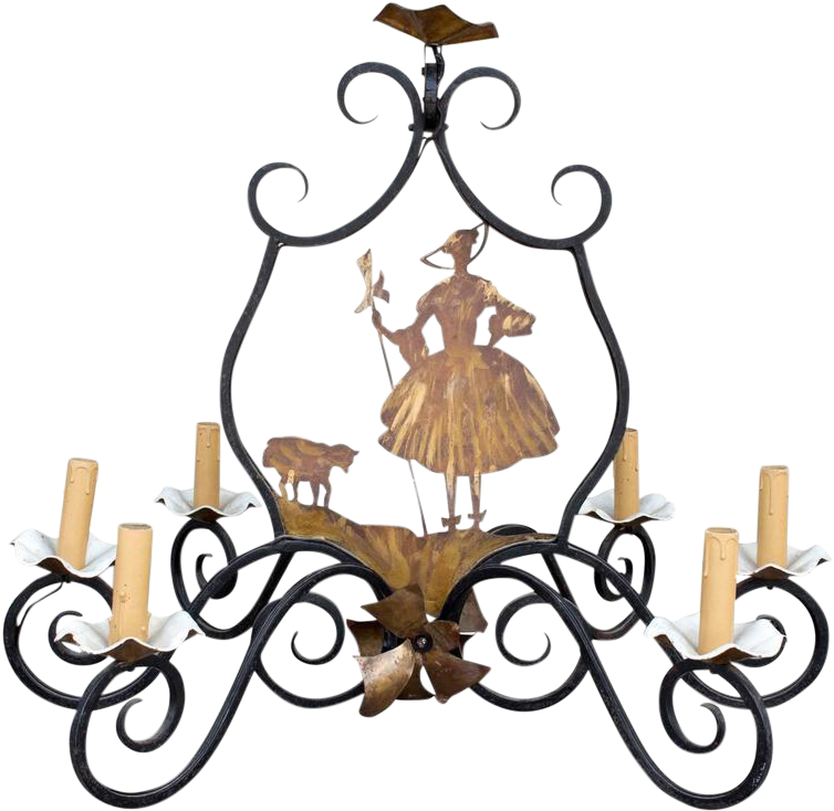 Antique French Iron Brass Little Bo Peep Ⓒ - Chandelier (768x768)