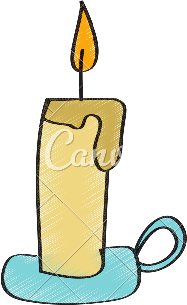 Candle With Chandelier Burning Light - Candle Drawing Color (800x800)