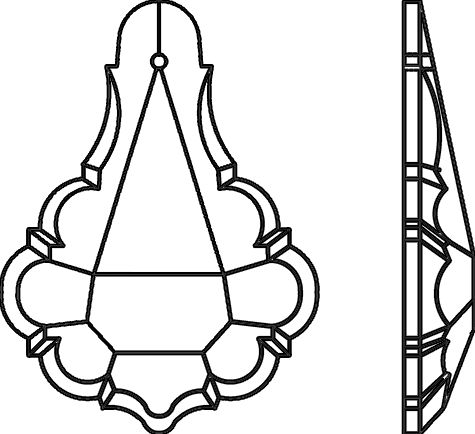 Pendant French Style - Line Art (475x434)