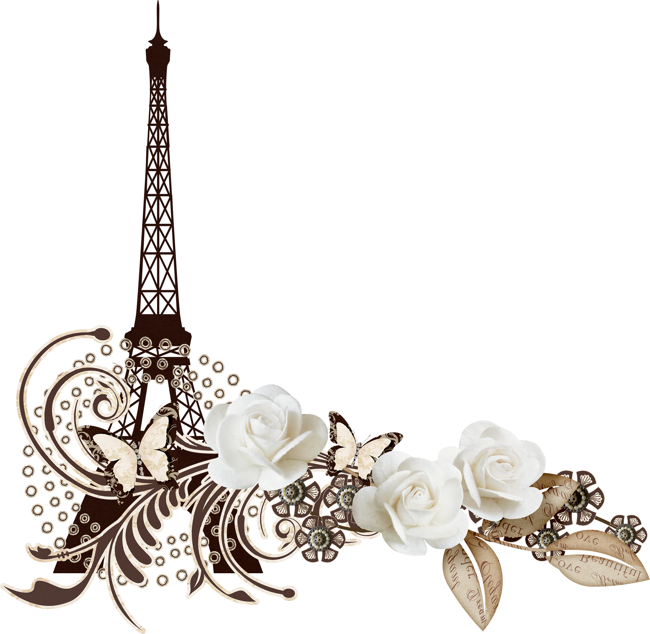 Paris Clipart Chandelier - Рамка С Эйфелевой Башней (2096x2084)
