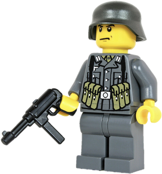 Ww2 German Soldier With Mp40 Dark Gray Ministry Of - Lego Wwii German Soldier (473x472)