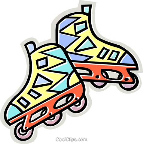 Roller Blades Royalty Free Vector Clip Art Illustration - Roller Skates Animated (476x480)