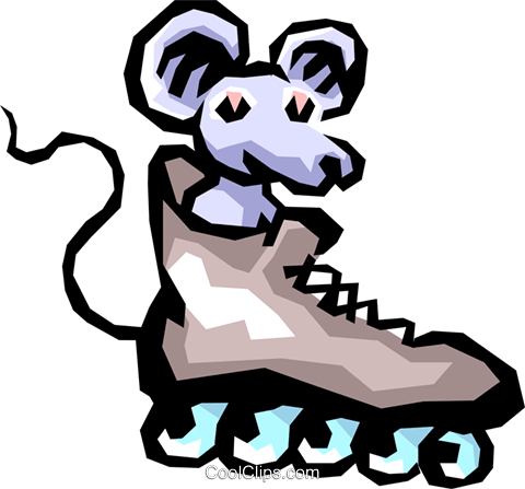 Mouse With Roller Blades Royalty Free Vector Clip Art - Mouse With Roller Blades Royalty Free Vector Clip Art (480x447)