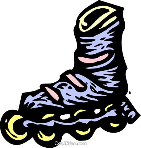 Roller Blades Royalty Free Vector Clip Art Illustration - Roller Blades Clip Art (457x480)