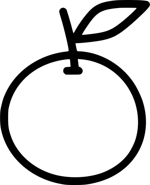 Free Png Download Orange Fruit Icon Black And White - Orange Fruit Transparent Icon (481x593)