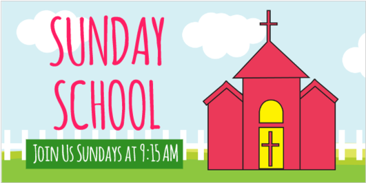 Sunday School Vinyl Banner With Time - Illustration (560x560)