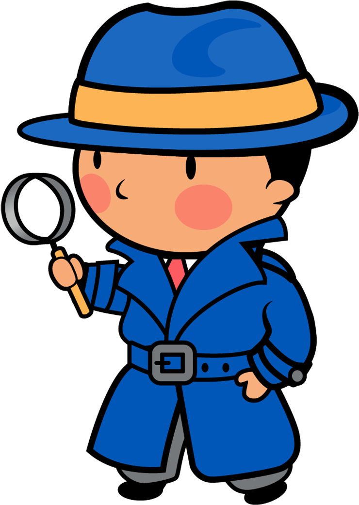 Detective Clipart Free - Cartoon Looking For Clues (813x1174)