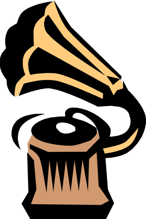 Vector Illustration Of Gramophone Phonograph Record - Vector Illustration Of Gramophone Phonograph Record (466x700)
