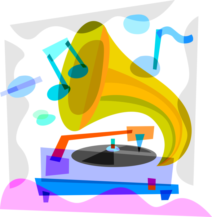 Vector Illustration Of Gramophone Phonograph Record - Graphic Design (684x700)