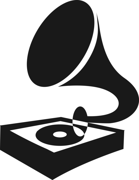 Vector Illustration Of Gramophone Phonograph Record - Gramofone Vetor Png (542x700)