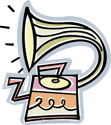 Record Player Royalty Free Vector Clip Art Illustration - Record Player Royalty Free Vector Clip Art Illustration (425x480)