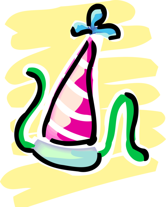 Vector Illustration Of Birthday Party Or New Years - Vector Illustration Of Birthday Party Or New Years (562x700)