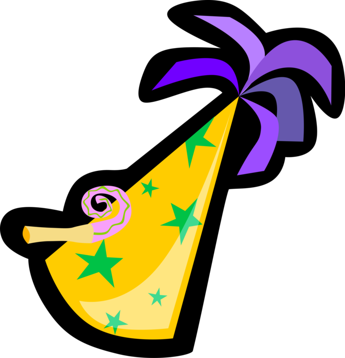 Vector Illustration Of Birthday Party Or New Years - Vector Illustration Of Birthday Party Or New Years (674x700)