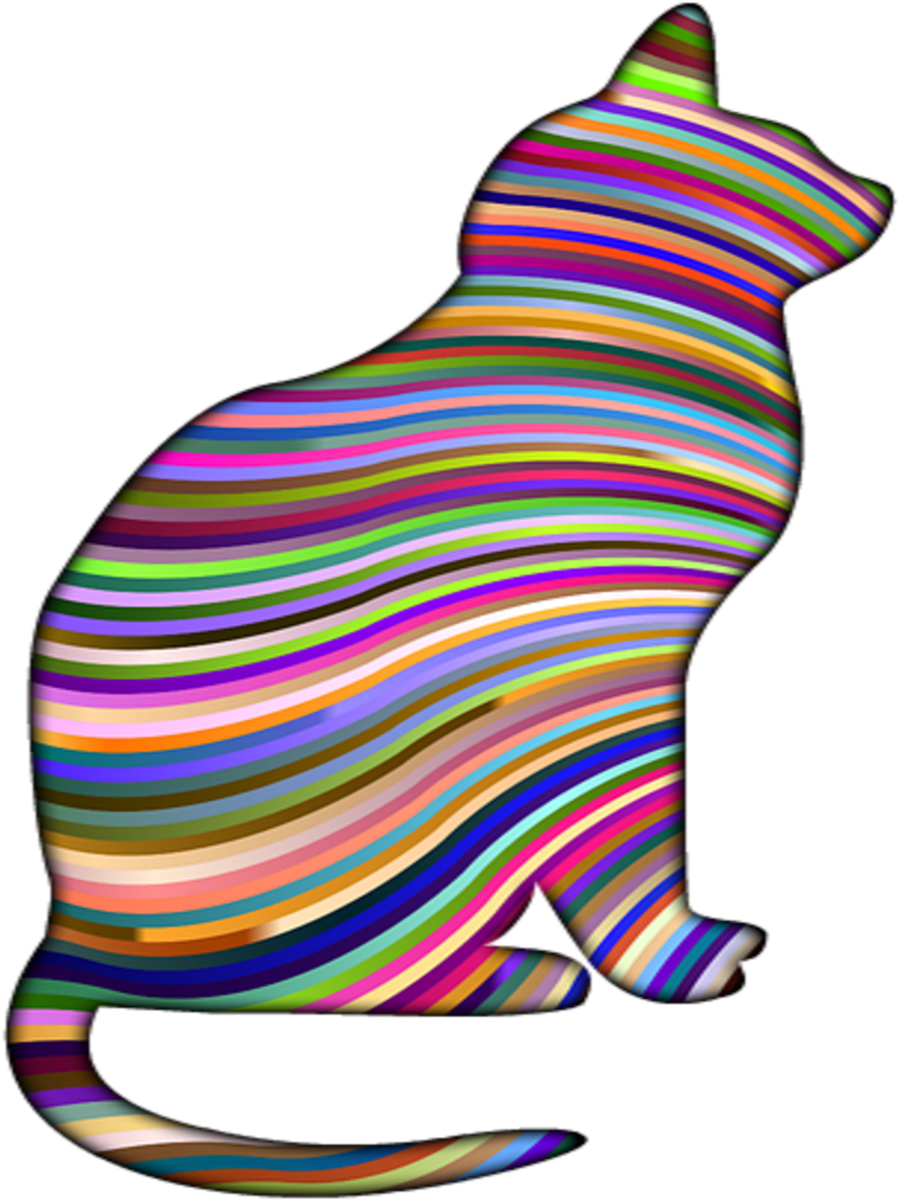 Cat Colors Silhouettes - Siluetas De Gatos De Colores (1280x1280)
