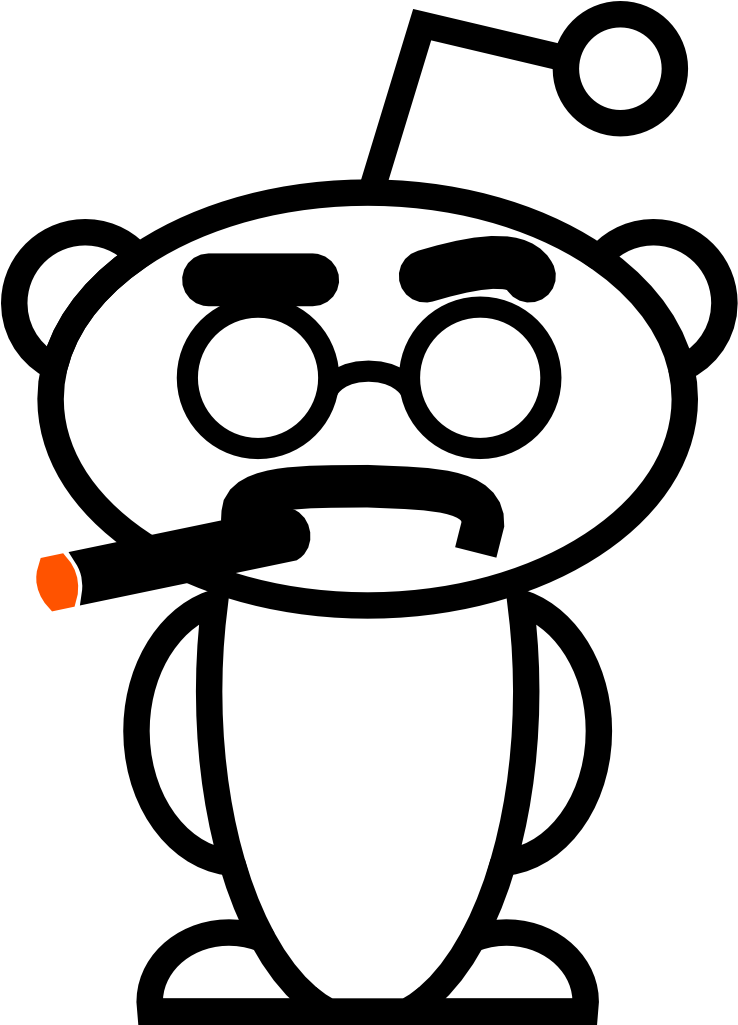 Thanks Goes To Deelowe For The Current /r/cigars Logo - Reddit Alien Png (1024x1024)