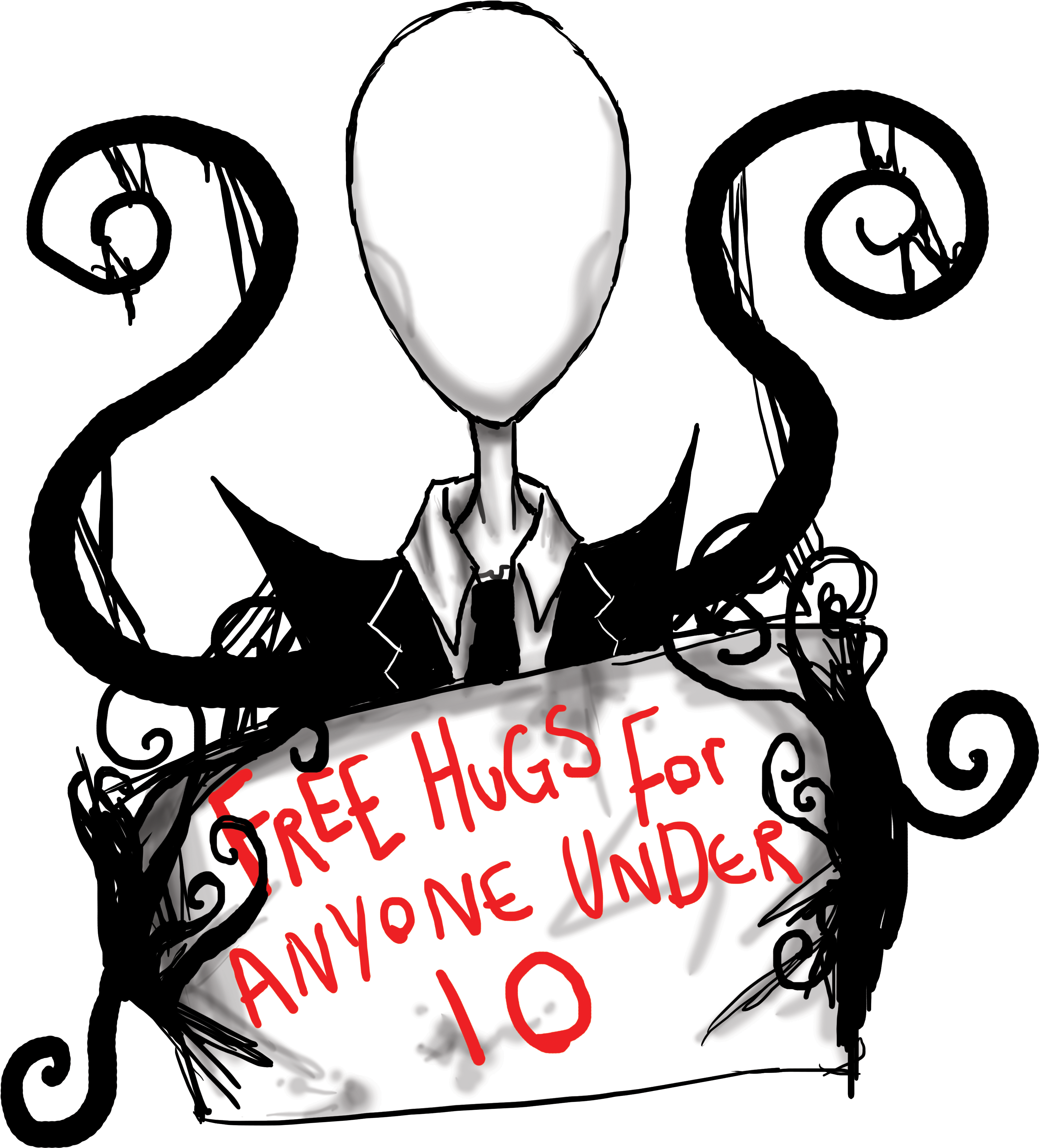 Nyone Unde Slenderman Black And White Text Font Clip - Illustration (3508x4961)
