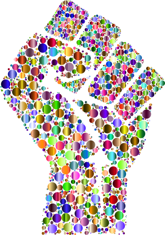 Raised Fist Finger Computer Icons Drawing - Colorful Fist (527x749)