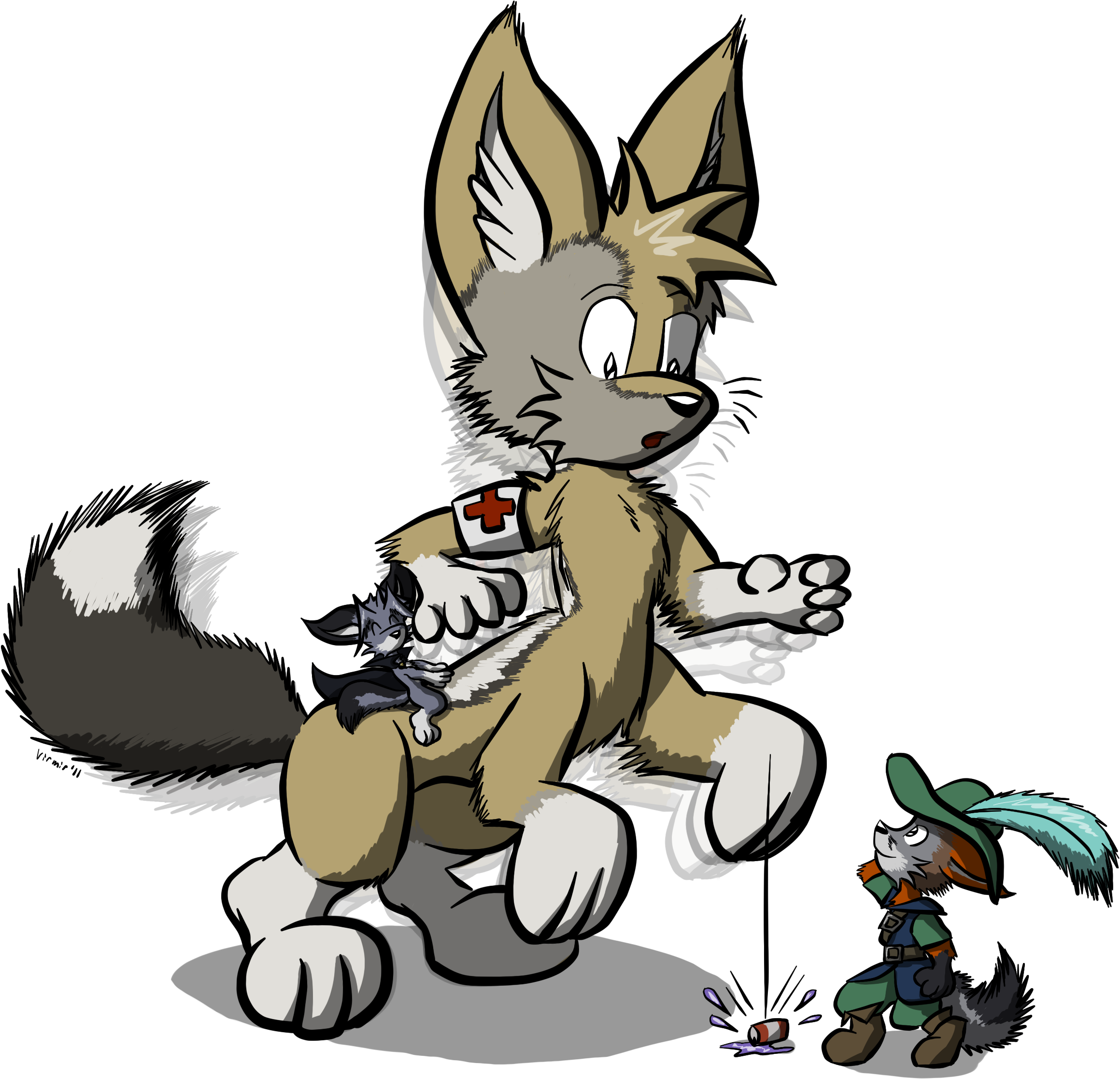 Art By Virmir Giant Taur Ification Jackaltaurification - Kenku Sitting Down (2712x2421)