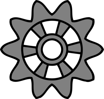 Computer Icons Gear Wheel Drawing - Rueda Coche (358x340)