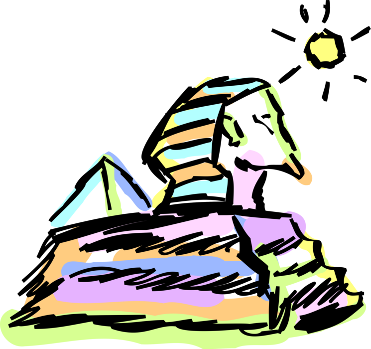 Vector Illustration Of Ancient Egyptian Great Sphinx - Vector Illustration Of Ancient Egyptian Great Sphinx (745x700)