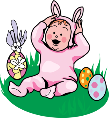 Easter Baby - New Baby Clip Art (371x400)
