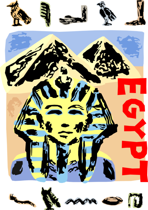 Vector Illustration Of Ancient Egyptian Great Sphinx - Poster (492x700)