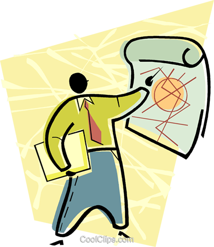 Man With A Chart Royalty Free Vector Clip Art Illustration - Estudio De Caso Orientacion Educativa (416x480)