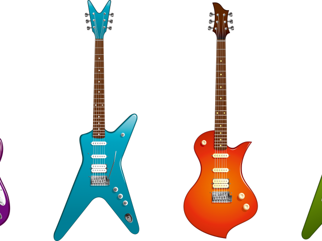 Guitarra Azul Desenho Png (640x480)