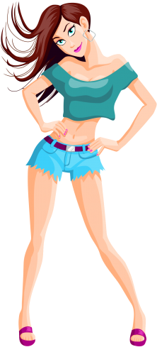 Sexy Girl Vector Png Image - Sexy Girl Clipart (250x522)