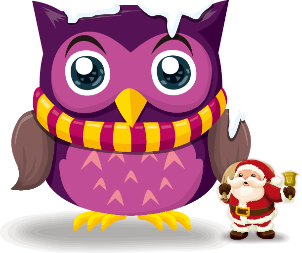 Vector Owls Christmas (611x512)