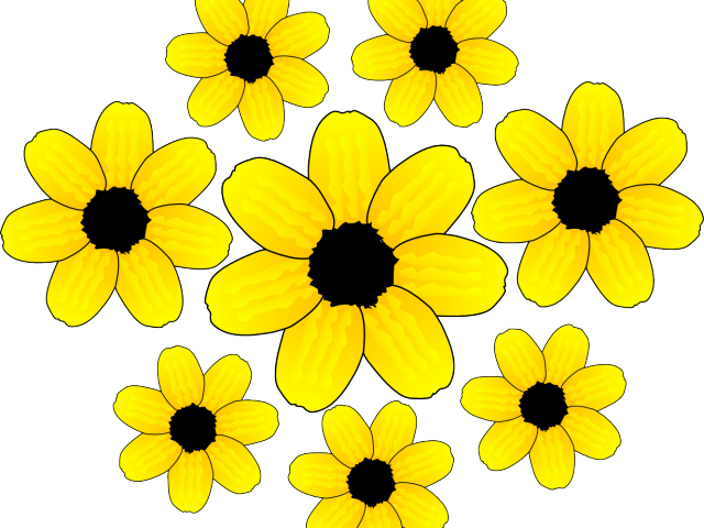Orange Flower Clipart Cute Yellow Flower - Yellow Small Flowers Clipart (640x480)