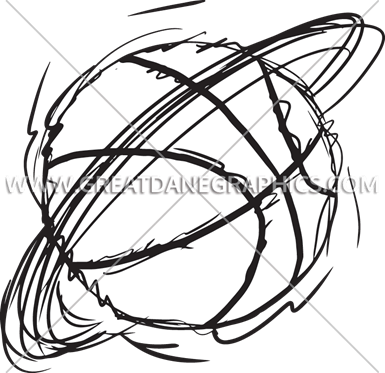 Snazzy Basketball - Sketch (385x373)