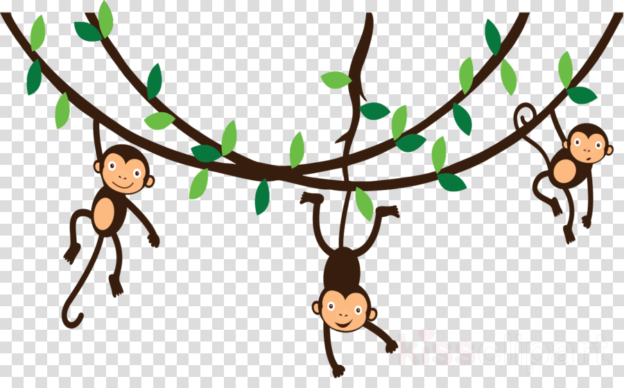 Swinging Monkey Clipart Monkey Clip Art - Monkey On Vine Clipart (900x560)