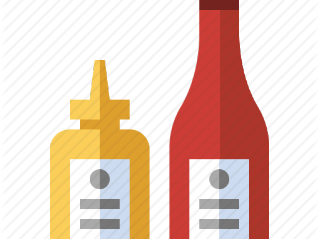 Grill Clipart Ketchup Mustard - Glass Bottle (640x480)