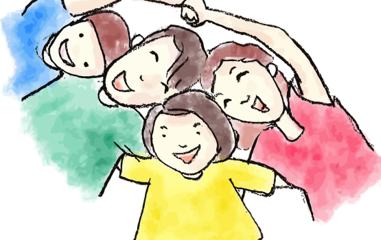 Doing Community Service As A Family - Family Water Color (555x350)