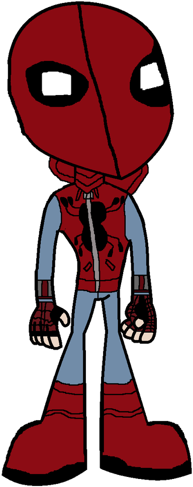 Spiderman Homemade Suit By Ben10kidflash - Cartoon (400x969)