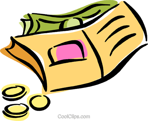Wallet With Money Royalty Free Vector Clip Art Illustration - Wallet With Money Royalty Free Vector Clip Art Illustration (480x392)