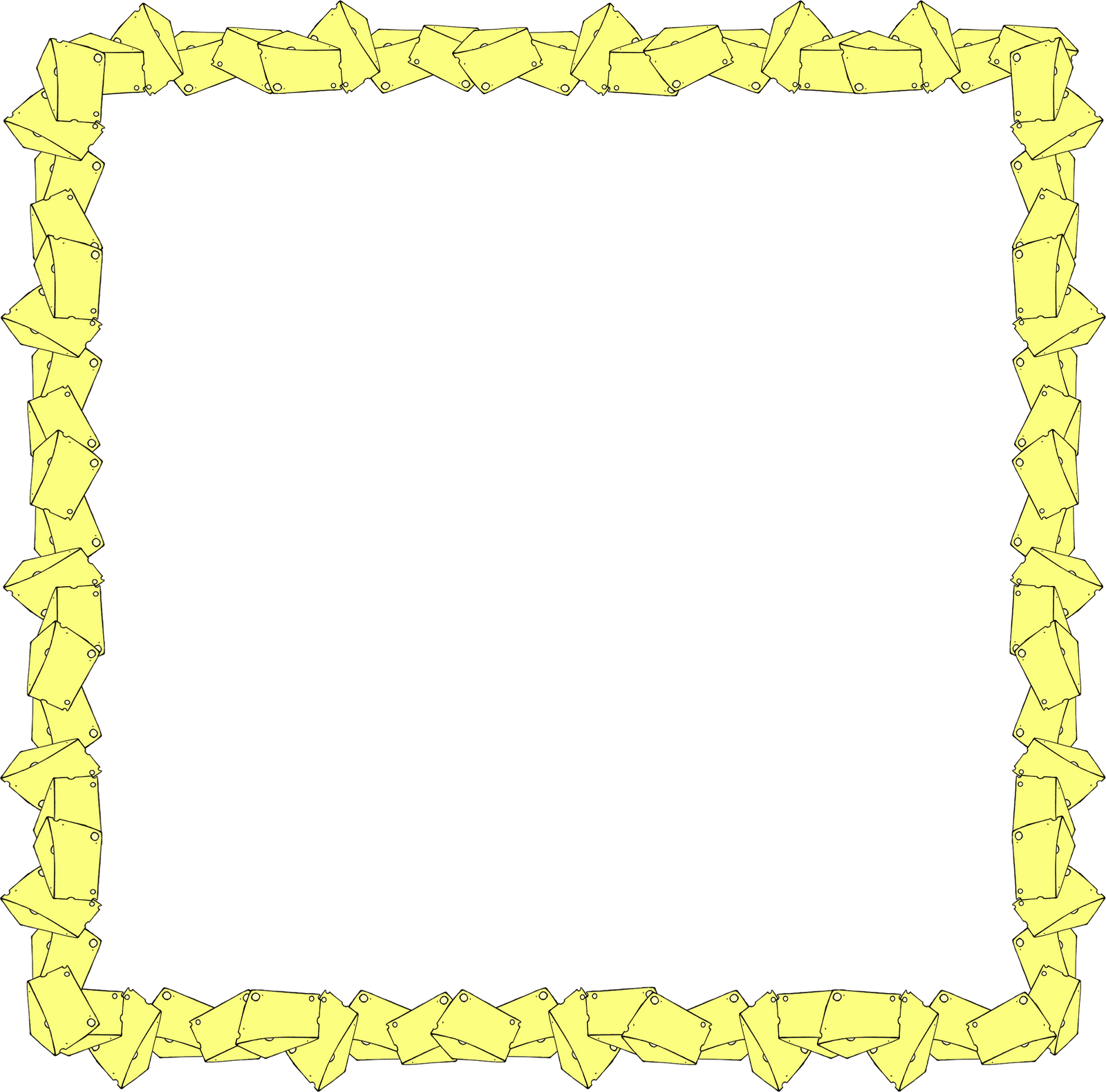 Border Clipart - Transparent Cheese Border (1600x1580)