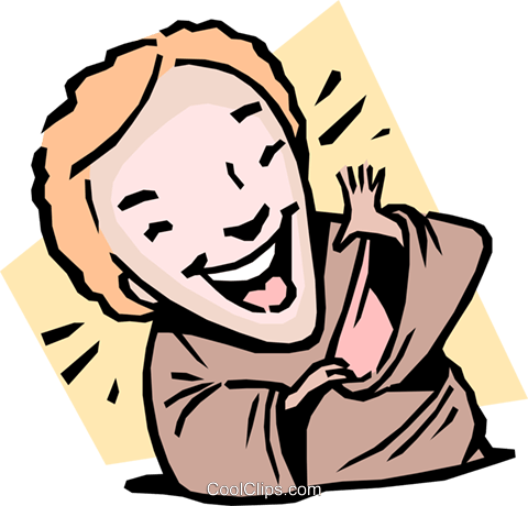 Person Laughing Royalty Free Vector Clip Art Illustration - Fantasy Book Bin Label (480x460)