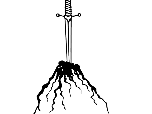 Swords Clipart Excalibur - Sword In The Stone Png (640x480)
